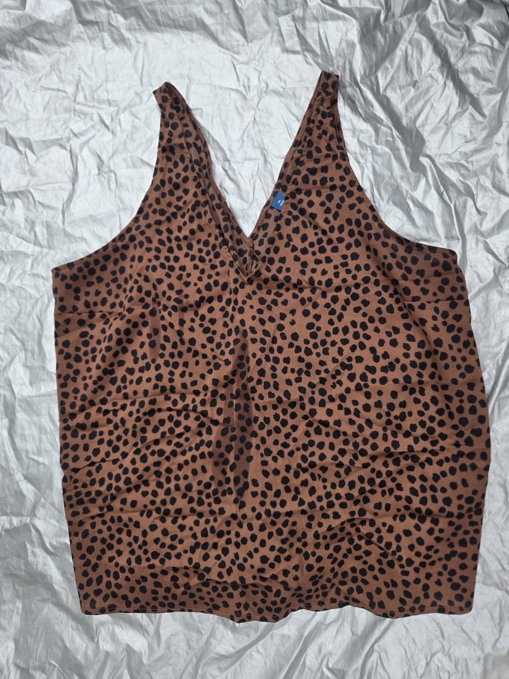 Leopard Print Brown V-Neck Women's Tank Top